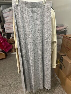 Ultra Teeze Women's Gray Maxi Skirt - Soft Knit Long Skirt Light weight